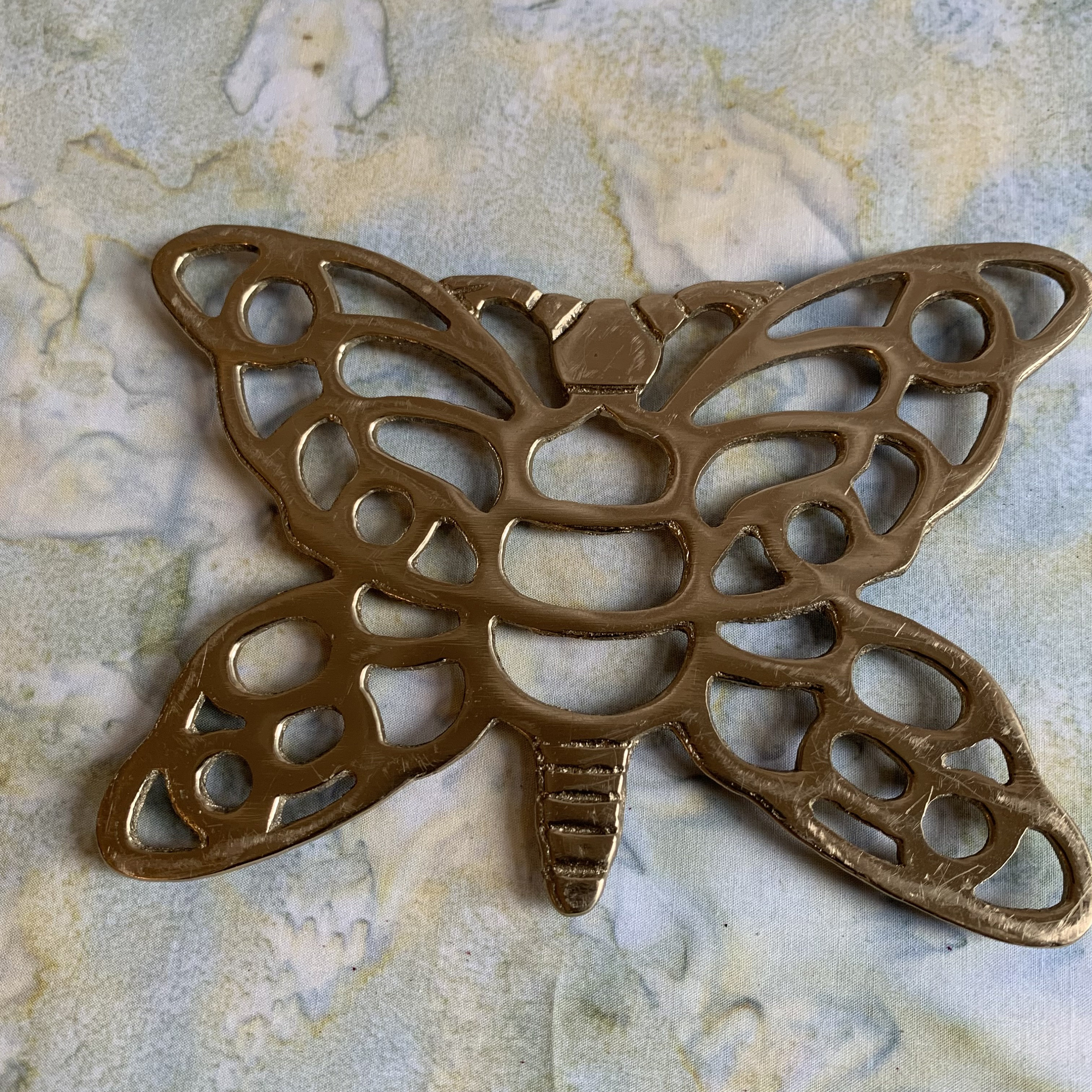Dessous De Plat Papillon En Laiton - Vintage Art Déco - Fabriqué En France