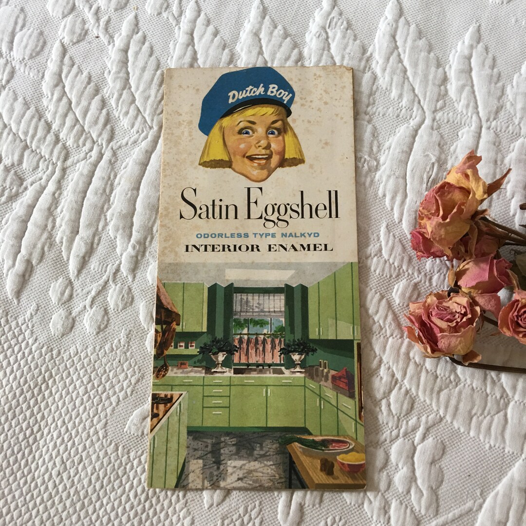 Vintage 1957 Dutch Boy Paint Color Chart Satin Eggshell. Odorless Type