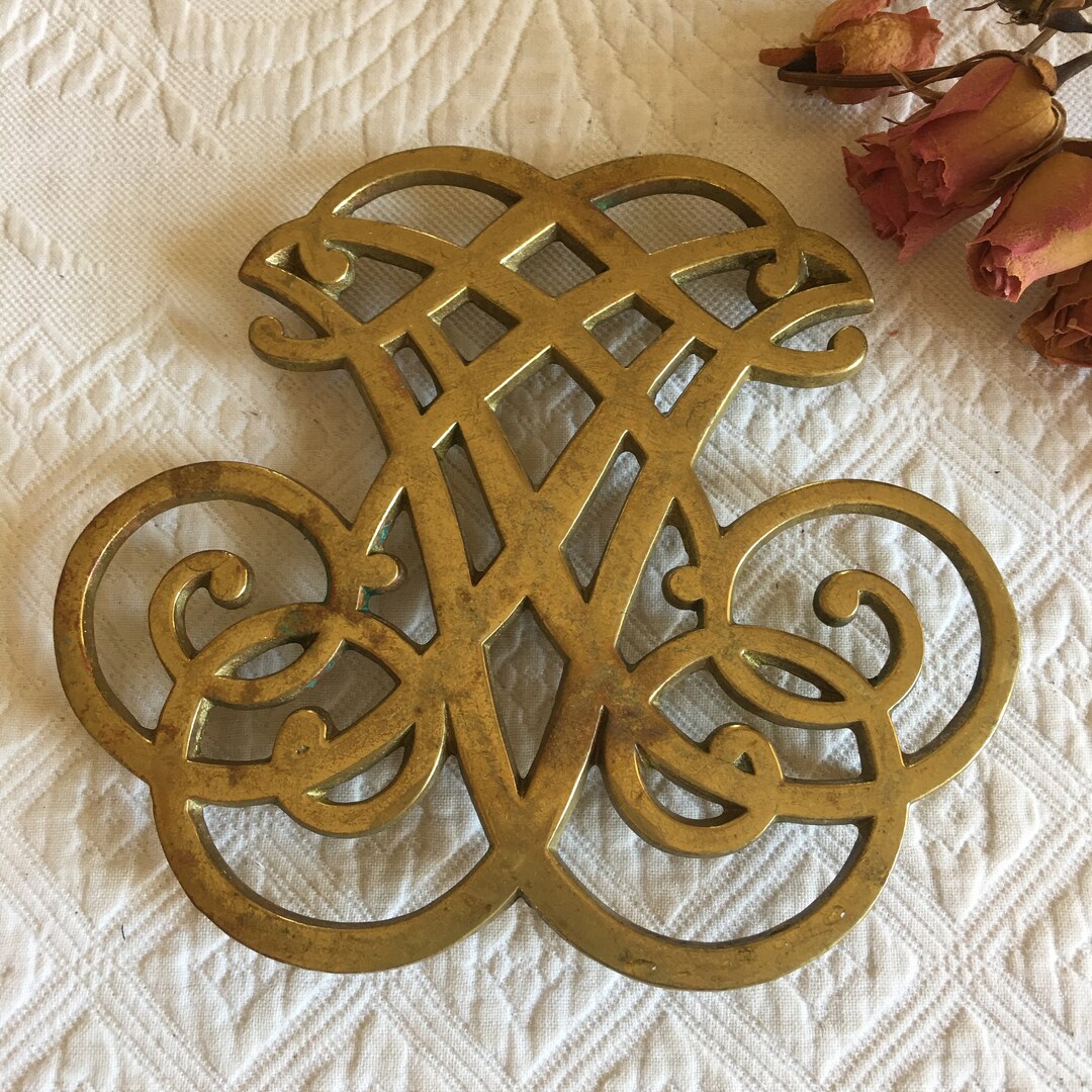Vintage Brass Jefferson Trivet. Thomas Jefferson Cipher Monticello