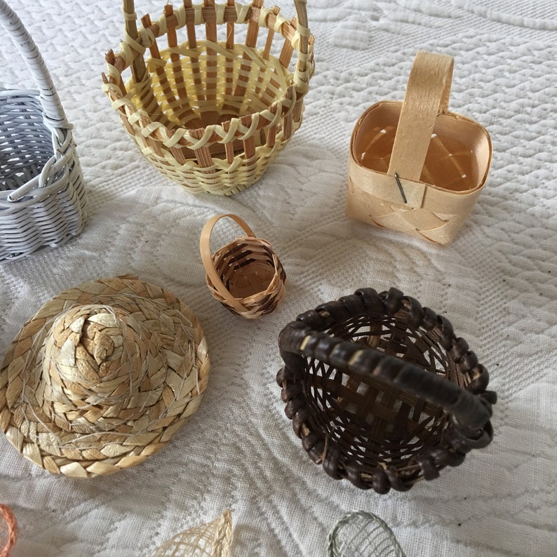 Vintage 11 Miniature Baskets for Doll House. Mini Basket Etsy