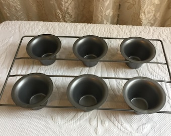 Molde para popovers estilo vintage. Molde para seis popovers de Chicago Metallic. Revestimiento antiadherente para popovers.