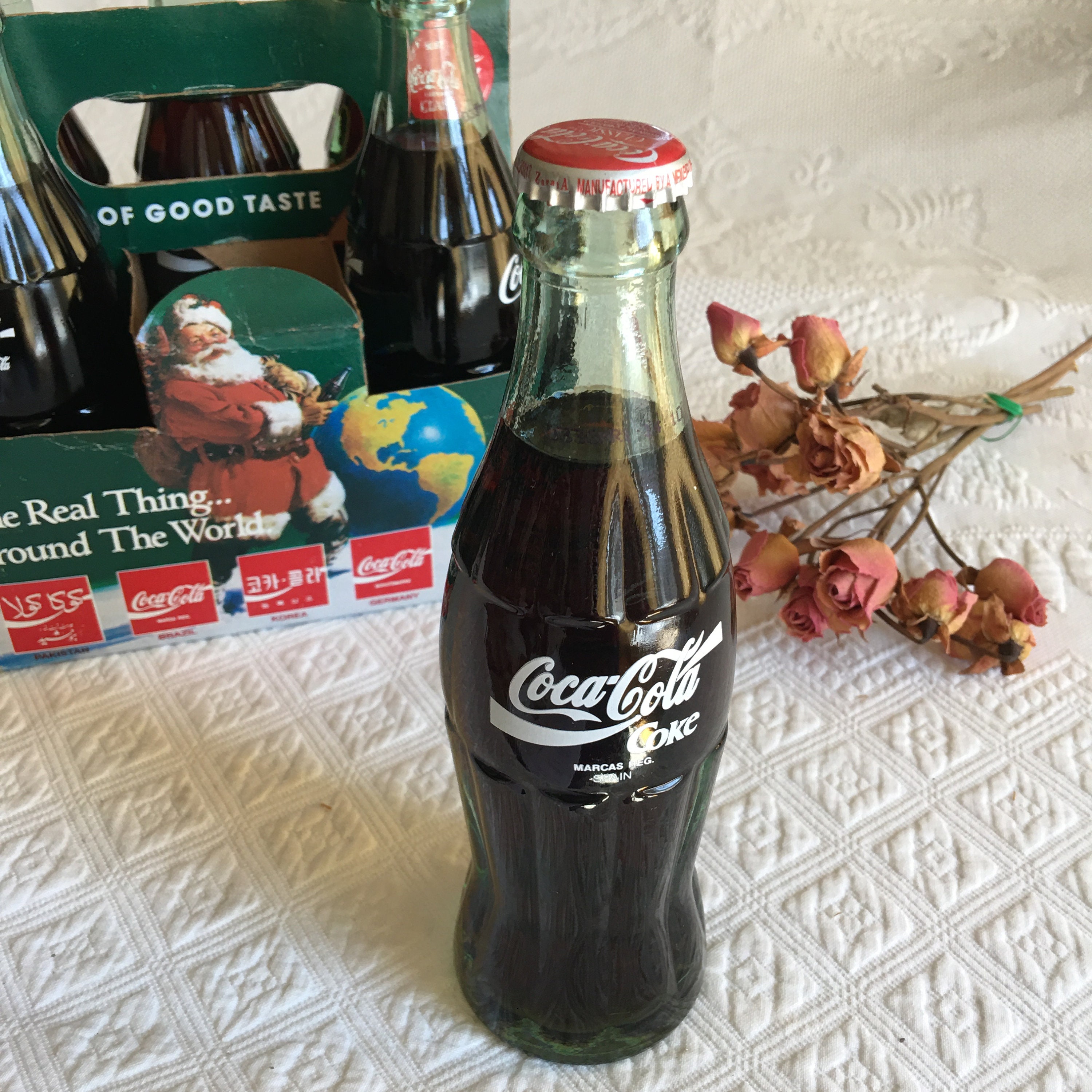 Vintage 1990 Coca Cola Six-pack of 6.5 Oz. Never Opened Bottles