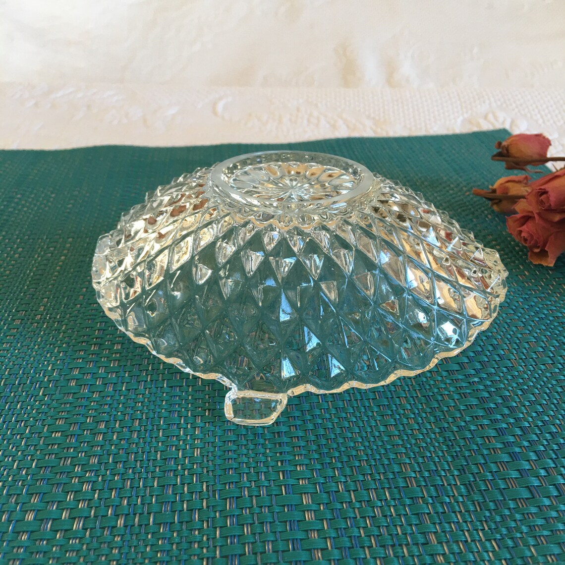 Vintage Clear Crystal Oval Candy Dish With Side Handles. Etsy