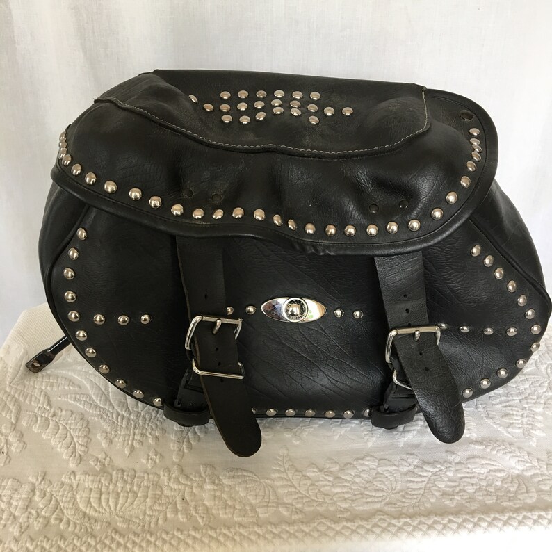 Vintage Pr Harley Davidson Leather Saddlebags With Stud Etsy