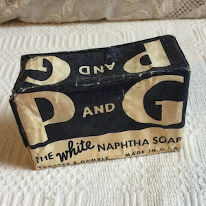 Vintage 1950s P and G The White Naphtha Soap by Procter & Gamble. Use Soap or Display in Wrapping for Vintage Display.