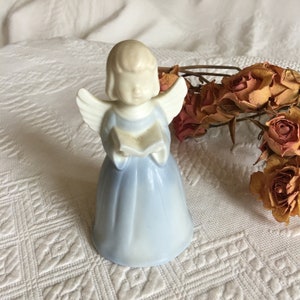 Vintage Ceramic Angel Bell. Little Girl Angel With Book in Her Hands. Made in Japan. Bell Has Nice Sound.