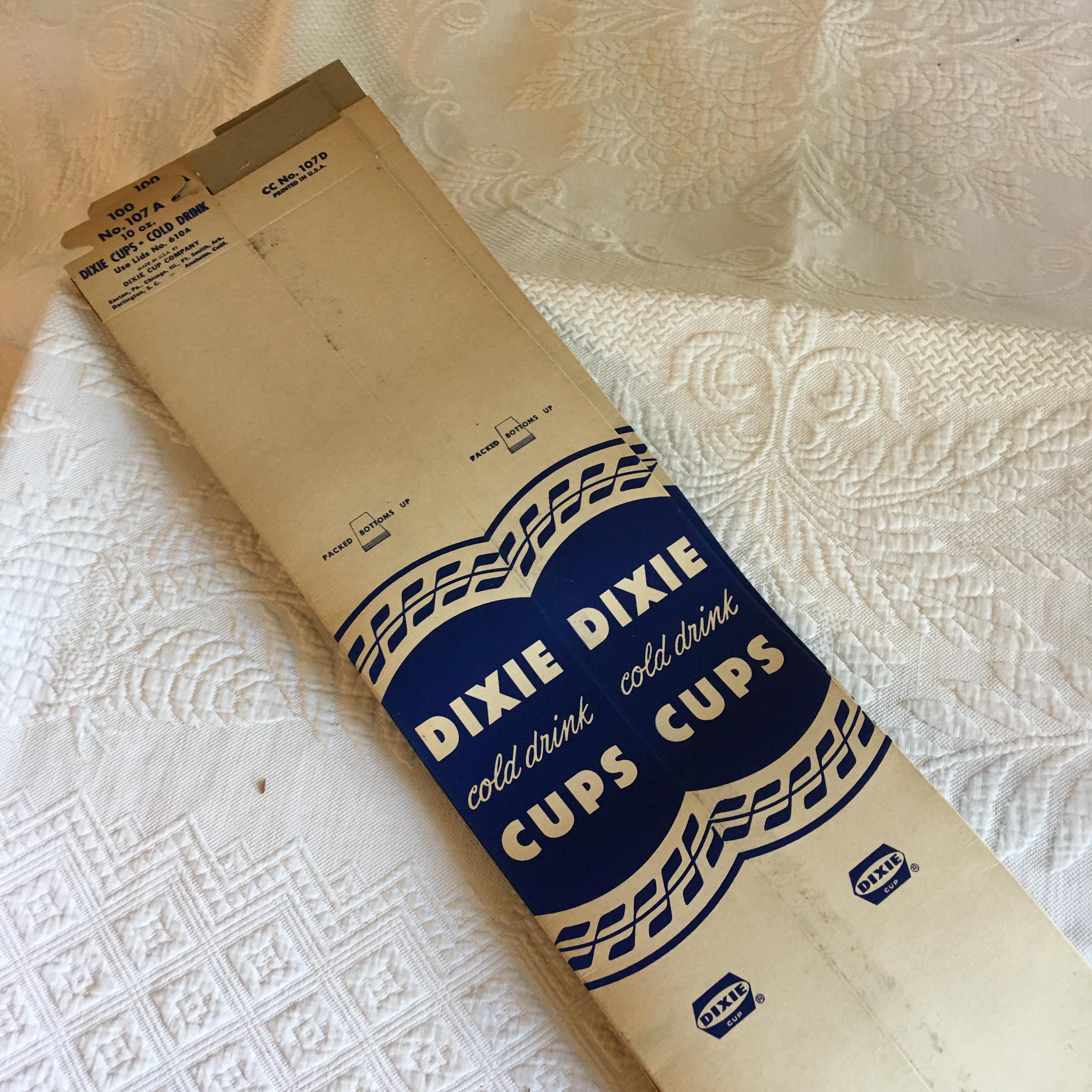 Vintage 2 1940s to 50s Dixie Cup Boxes for Hot Drink Cups