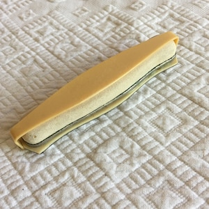 Vintage Nail Buffer in Folding Celluloid Holder. Kid Leather Buffer. Victorian Fingernail Buffer. Great Display Piece.
