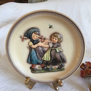 Vintage 1980 W. Goebel Second Edition M.J.Hummel Anniversary Plate, Spring Dance. Hand Painted in Rodental, West Germany. Holes to Hang.