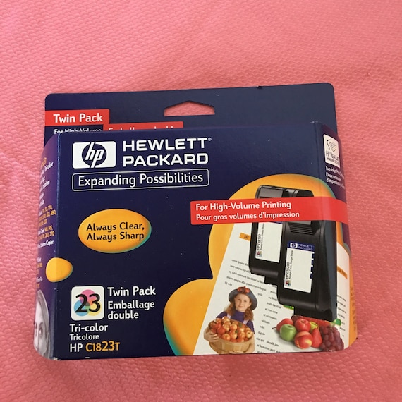 Hewlett Packard Brand 23 Inkjet Print Cartridge Twin Pack for Tri-Color Copies. 2 Cartridges for the Price. Sealed Package.
