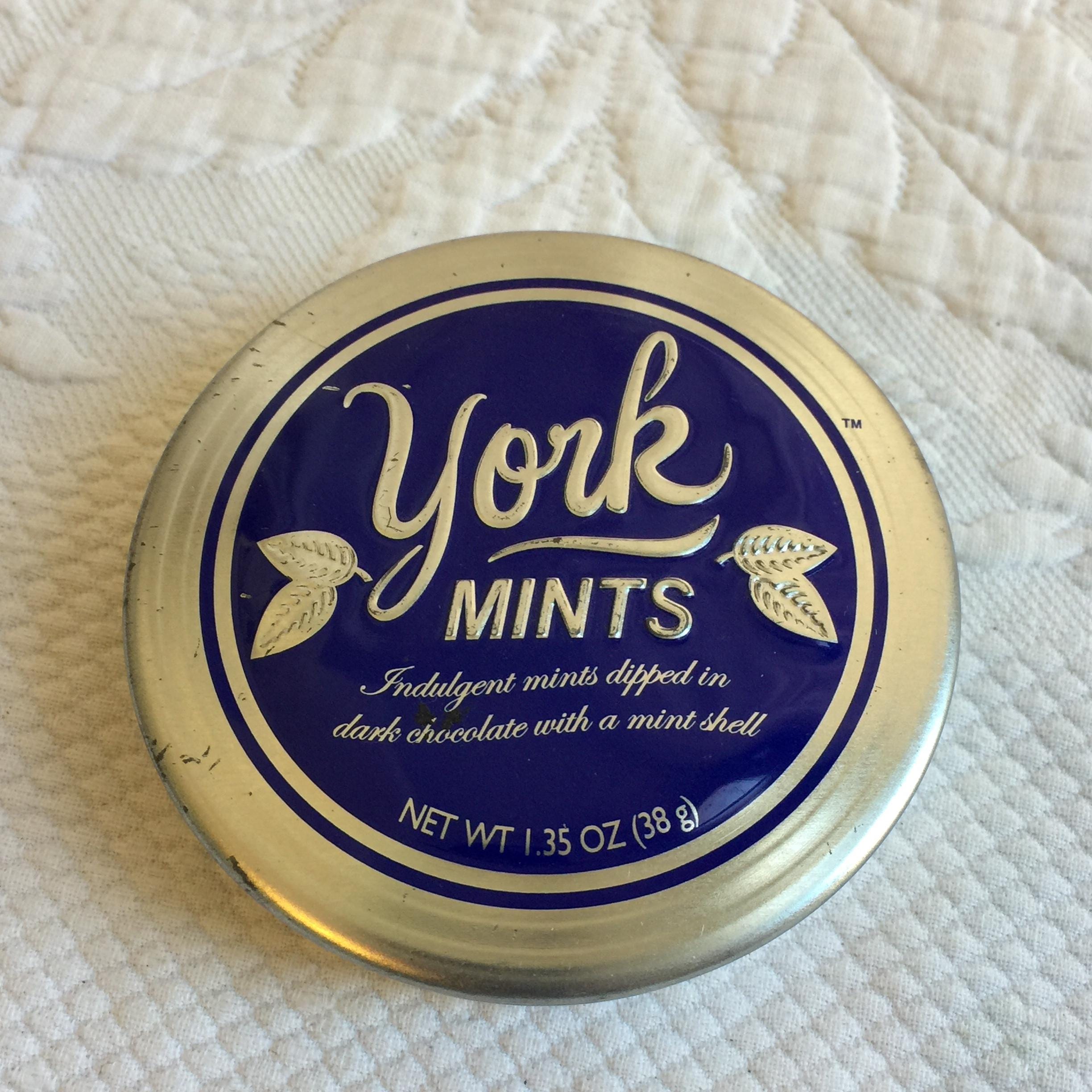Vintage York Mints Tin in Silver and Blue. Use in Your Purse for
