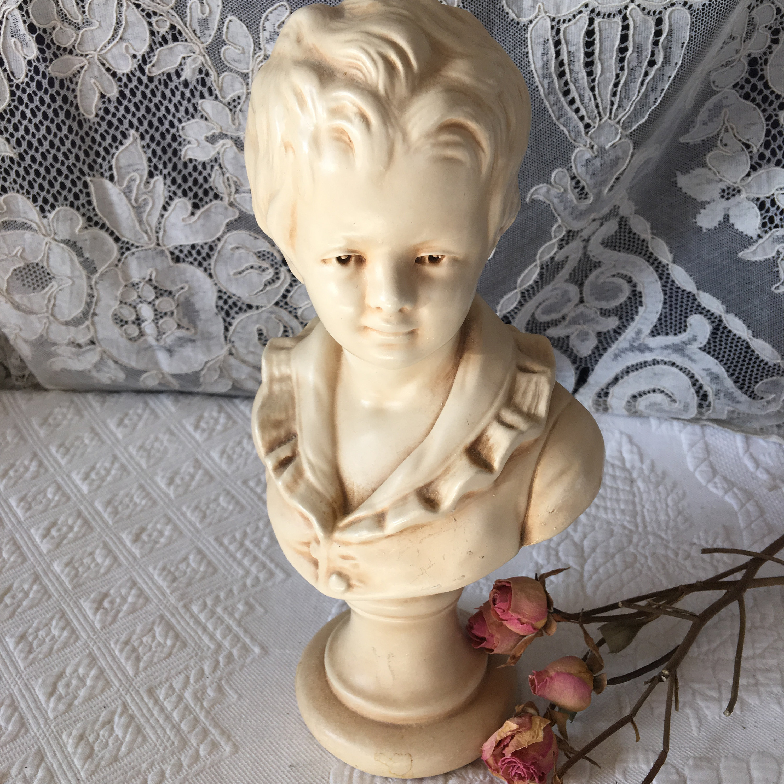 Vintage Plaster Figurine of Young Boy. Sculpture of Boy in Etsy UK