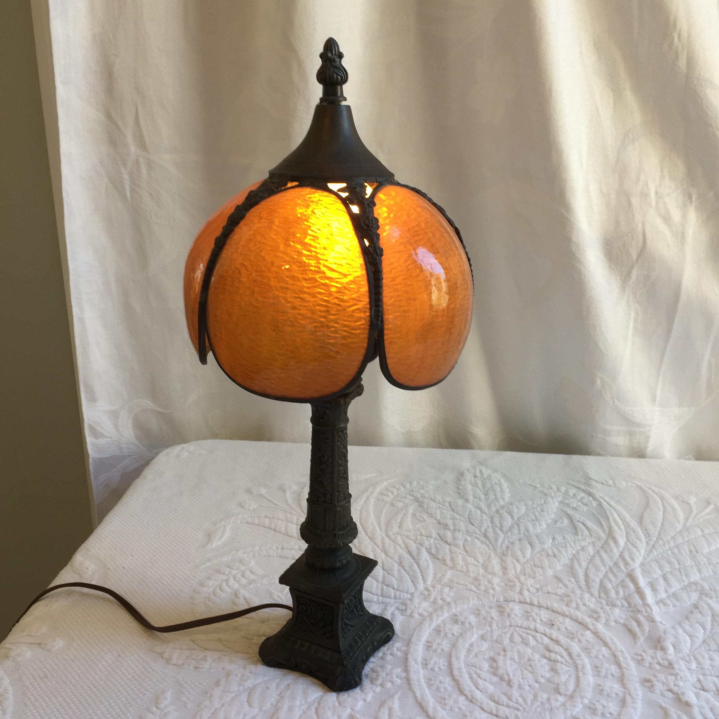 ヴィンテージ￼アールヌーボー調ランプシェードスタンド照明