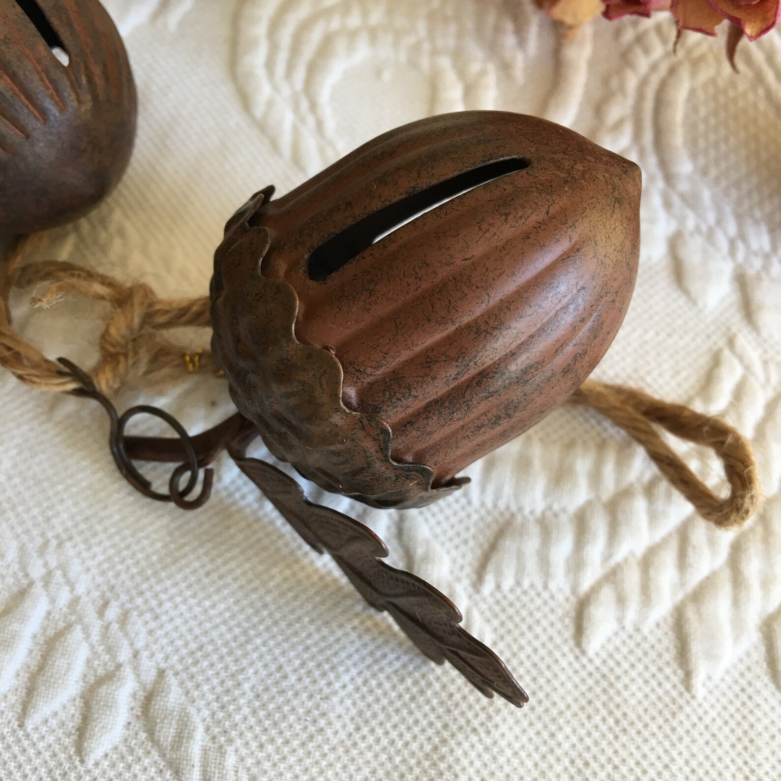 Vintage Rope of Acorn Bells. Binder Twine Rope of Leafy Brown Etsy