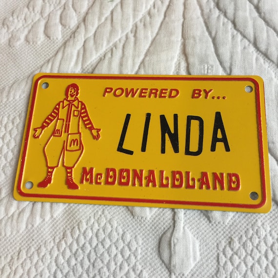 Vintage 1970s Mcdonaldland Ronald Mcdonald Small License Plate