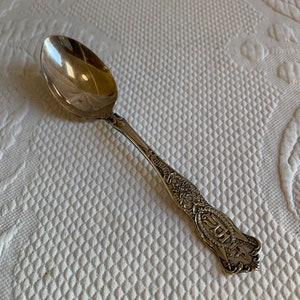 Vintage Silver Plate France Spoon with Embossed French Designs. The American Silver Co. Spoon. Fancy Teaspoon.