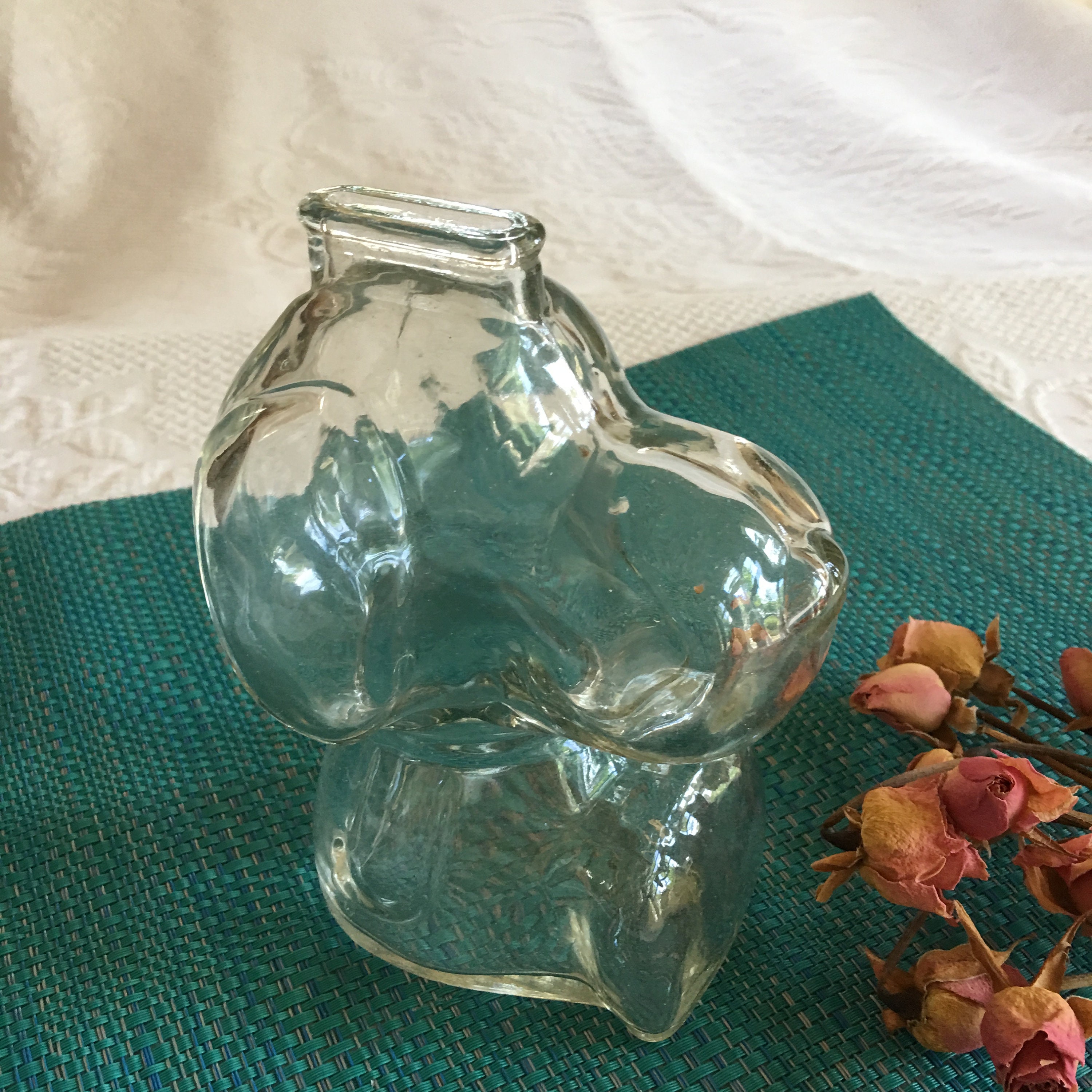 Vintage Clear Glass Snoopy Bank. Great for a Childs Bank. See the