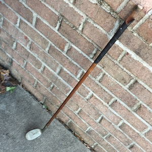 Vintage Golf Club. John Black Autographed Wood Hammer Forged Niblick Wooden Club. Marked Everbrite. Antique Gold Club With Signed Autograph.