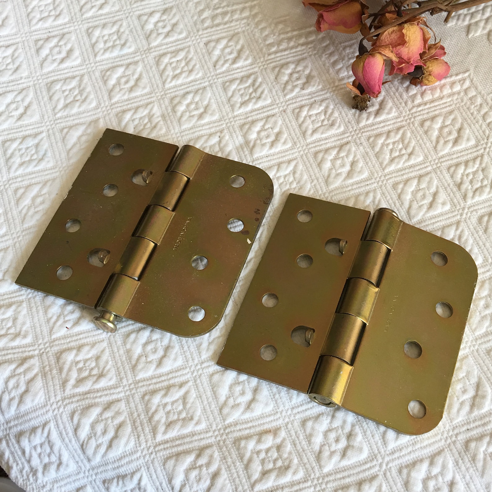 Vintage Door Hinges. Thermatru Gold Brass Hinges. 7 Pictures. Etsy