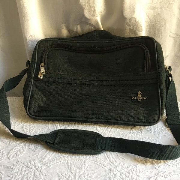 Atlantic Green Weekend Travel Duffle Bag, Carry-on Fits Over Handle of Suitcase. Overnight or Briefcase Bag. Large, Small Sections, Expands.