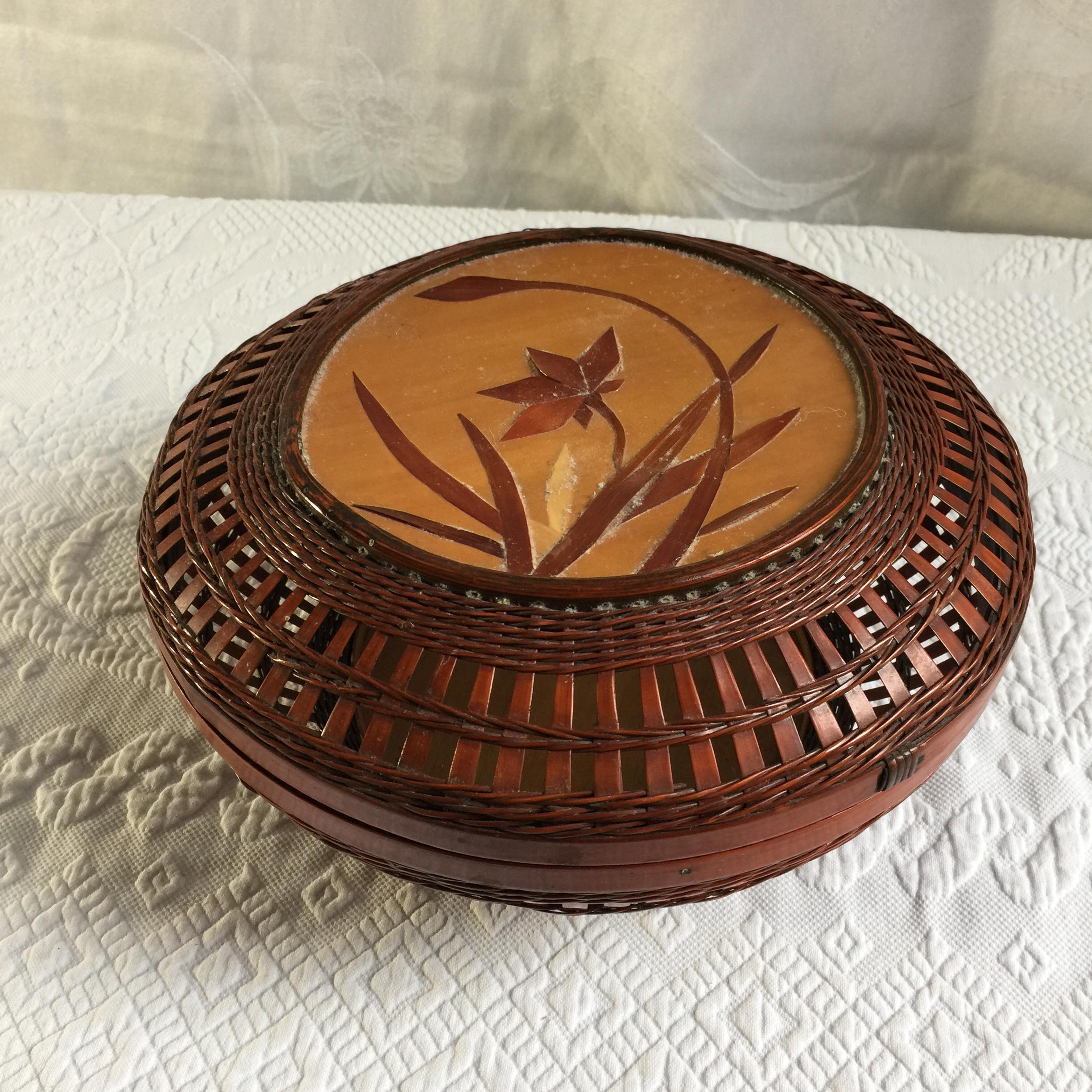 Japanese Chinese Lacquered Basket Box - Etsy