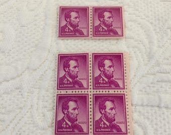 20枚パック。1954年エイブラハム・リンカーン大統領の4セント切手。未