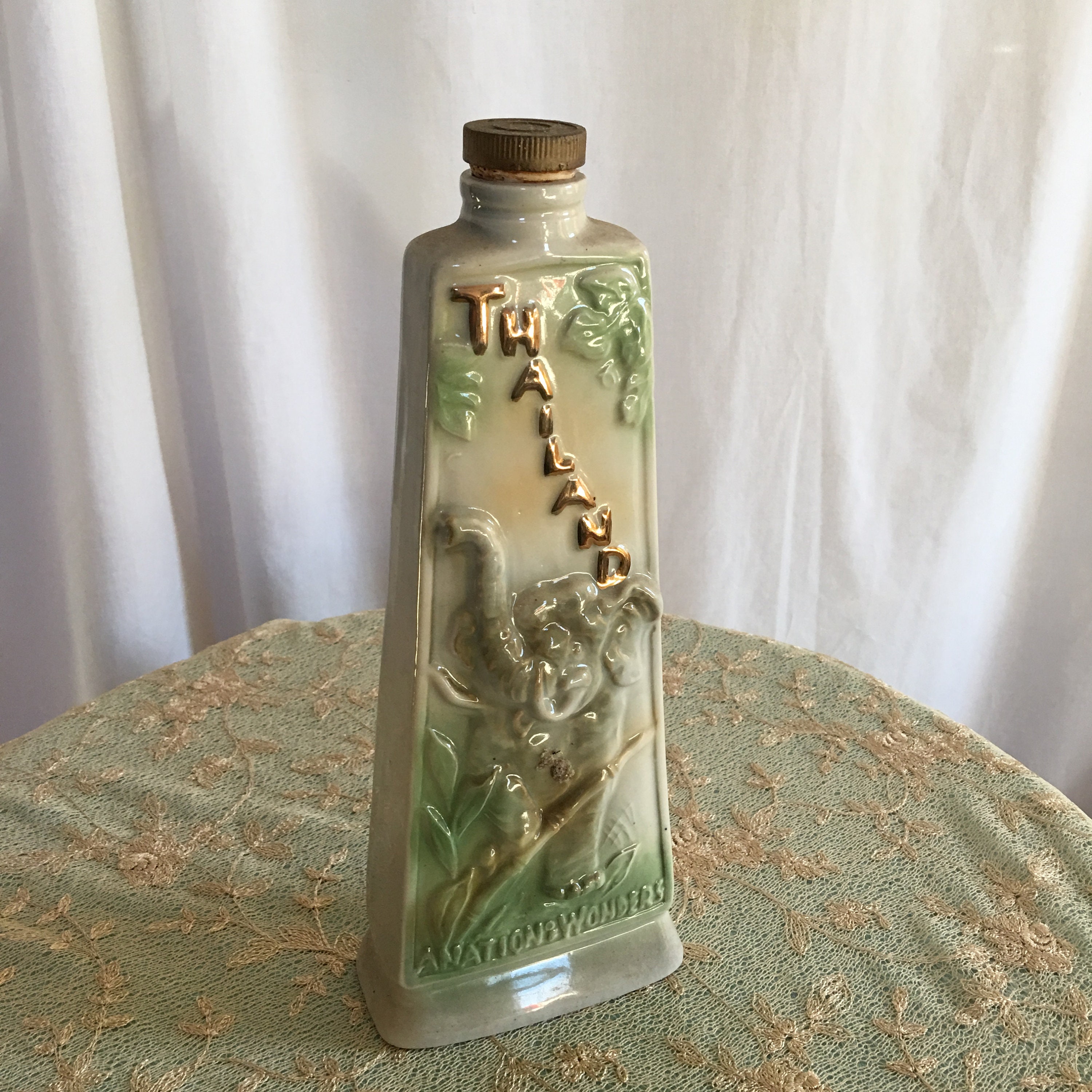 Vintage 1969 James B. Beam Thailand Liquor Bottle. A Nation of