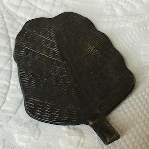 Vintage Solid Bronze Leaf Dish. Could be For a Tea Bag or For an Ashtray. Just Lay it on a Table for an Accent.