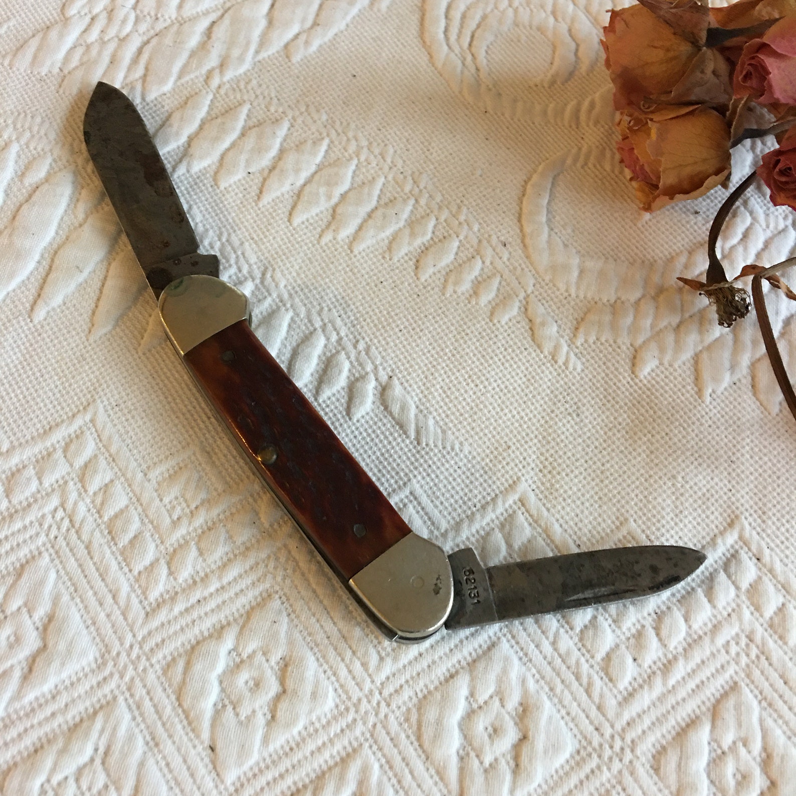 Vintage 1960s Case Canoe 62131 Knife. Red Bone Handle Etsy