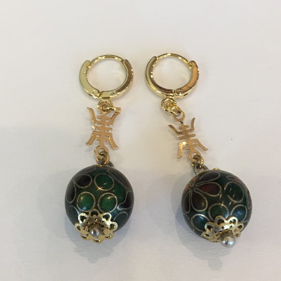 Cloisonne earrings best sale