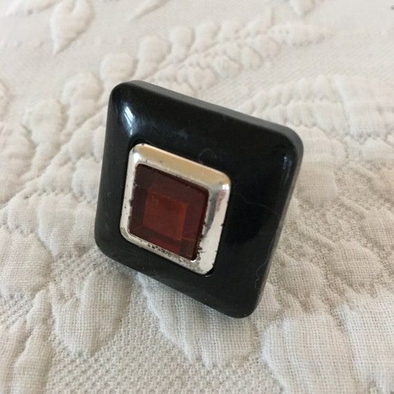 Vintage Ring, Modern Art Deco Style Ring. Square … - image 4