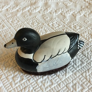Vintage Lint Brush Mallard Duck. Ceramic Mallard Duck Decoration for Man&#39;s Dresser With a Useful Purpose. Pick Up and Brush Your Jacket.