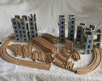 Wood Train Set 141 Pcs National Park Spiral Wooden Train Set STEAM