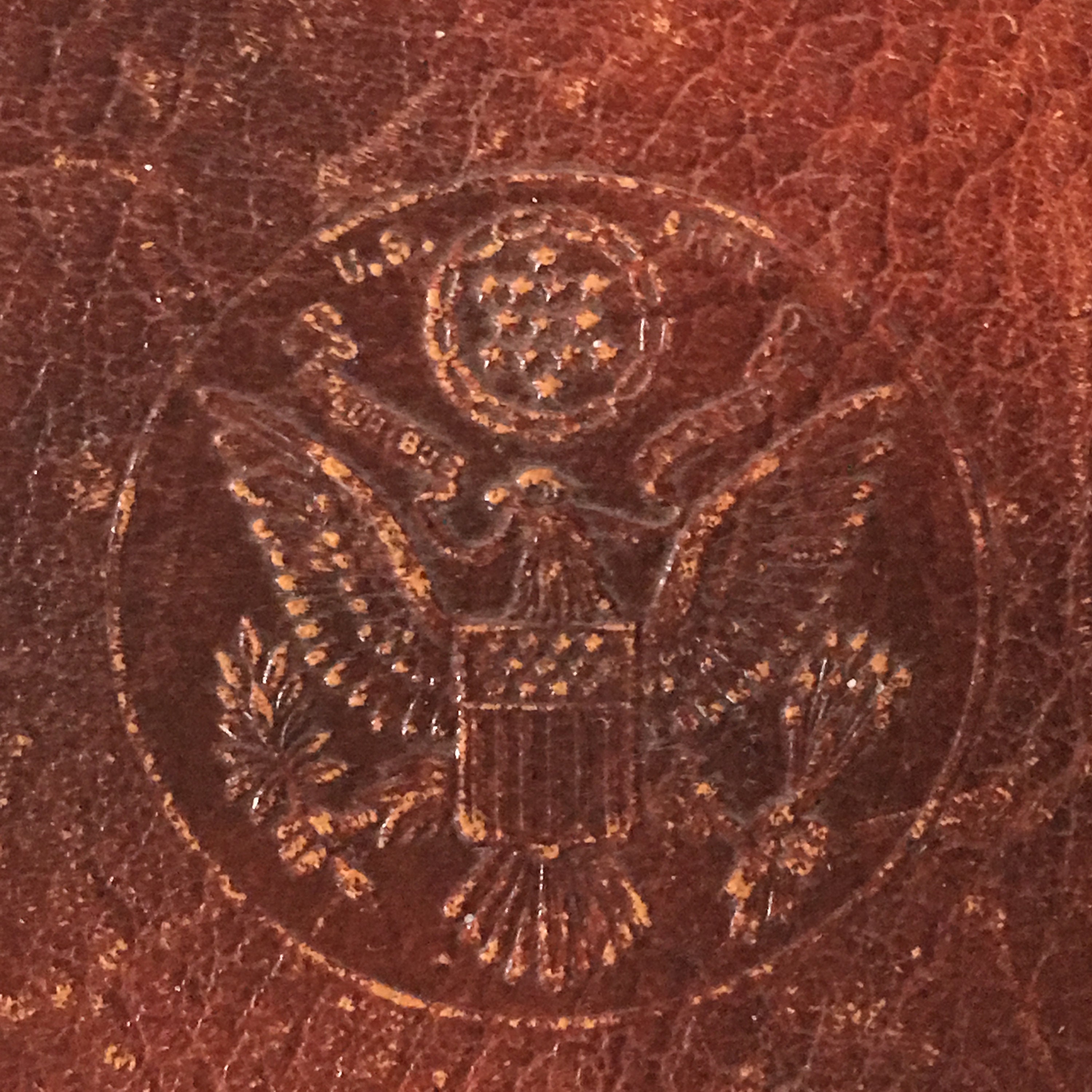 Vintage Leather Cigarette Case. U.S. Army Case With Embossed