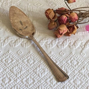 Vintage Silver Plate Cake Server. Community Server Merry Christmas Openwork Bell Design Server. Beaded Handle Edging. Spoon Shape.