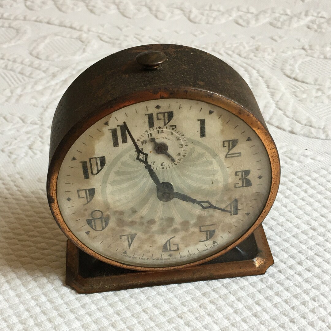 Vintage E. Ingraham Co. Clock Bristol Conn. Copper Base All Etsy