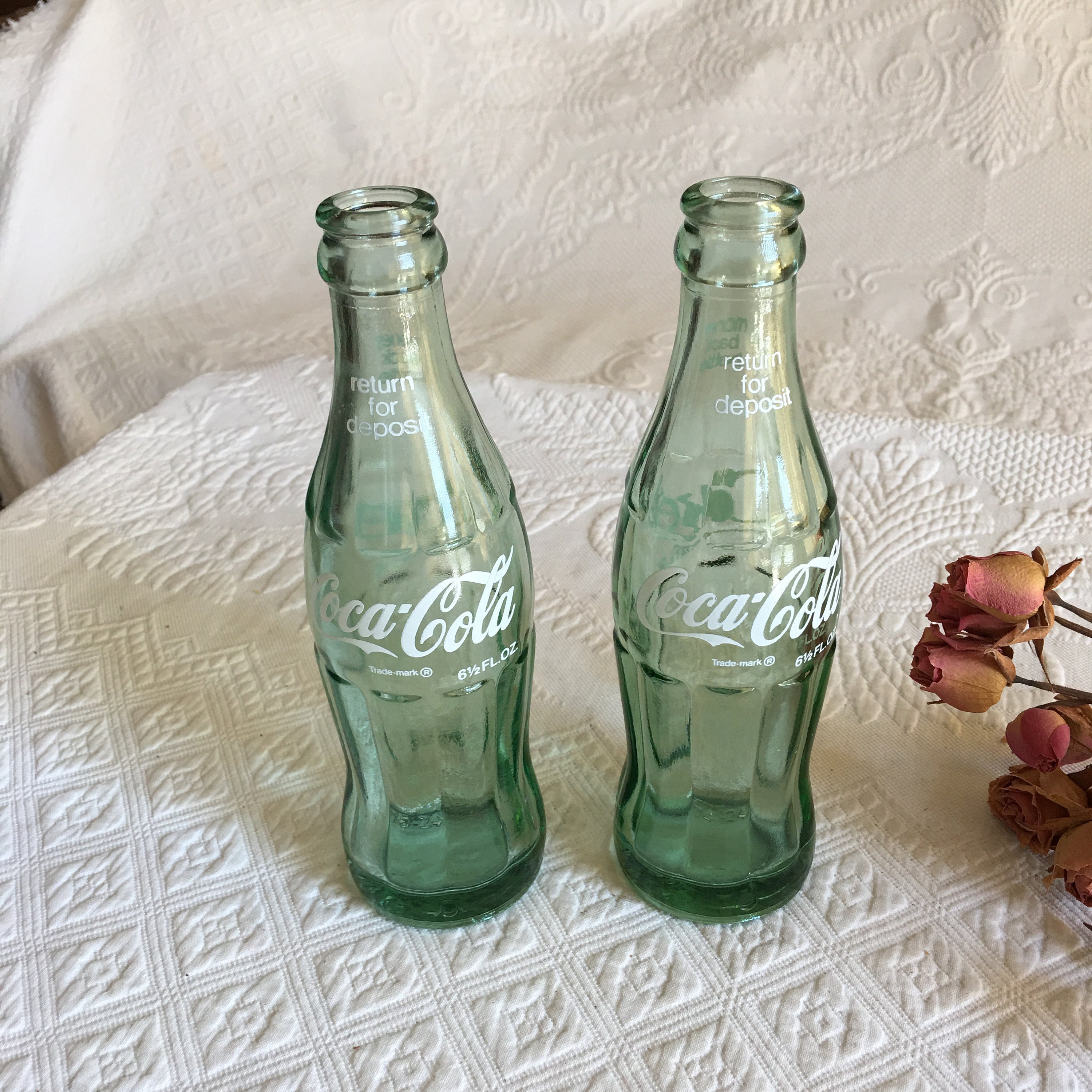 Vintage Coca Cola Single Empty Return for Deposit Bottle, Green