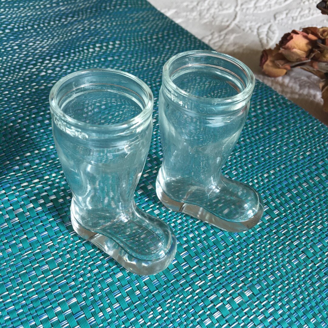 Vintage Miniature Glass Boot Mini Tumblers or Shot Glases. Listing for ...
