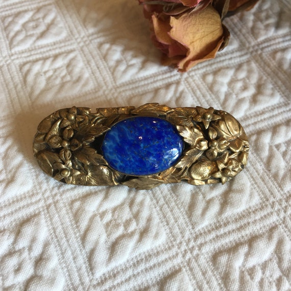 Victorian Lapis Pin Brooch. Real Antique Pin of 3… - image 2