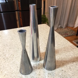 Ikea chrome candle holders