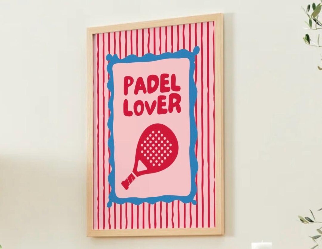 Padel Racket Statue Padel Lover Print | Retro Padel Racket Wall Art - Etsy
