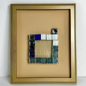 Wall Decor Abstract Mosaic Upcycled Glass Tile Artwork Eco Home Decor Housewarming Gift