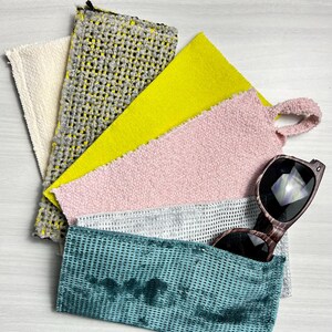 Soft Sunglasses Pouch from Discontinued Fabric Samples, Handmade Sustainable Eyewear Case