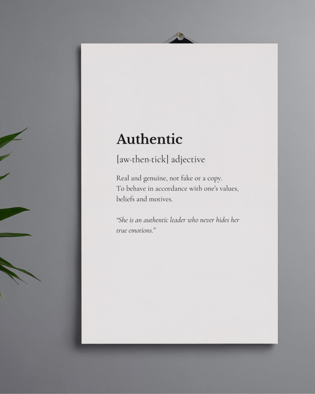 Authentic: Dictionary Definition Wall Art - Etsy