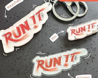 Stray Kids <RUN IT> Set | Keychain, Pin, & Vinyl Sticker