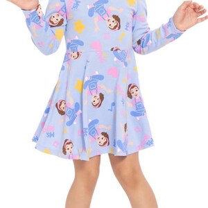 chinese dress ladies Vintage Smocked Neck Floral Long Sleeve Dress 5t main image 0