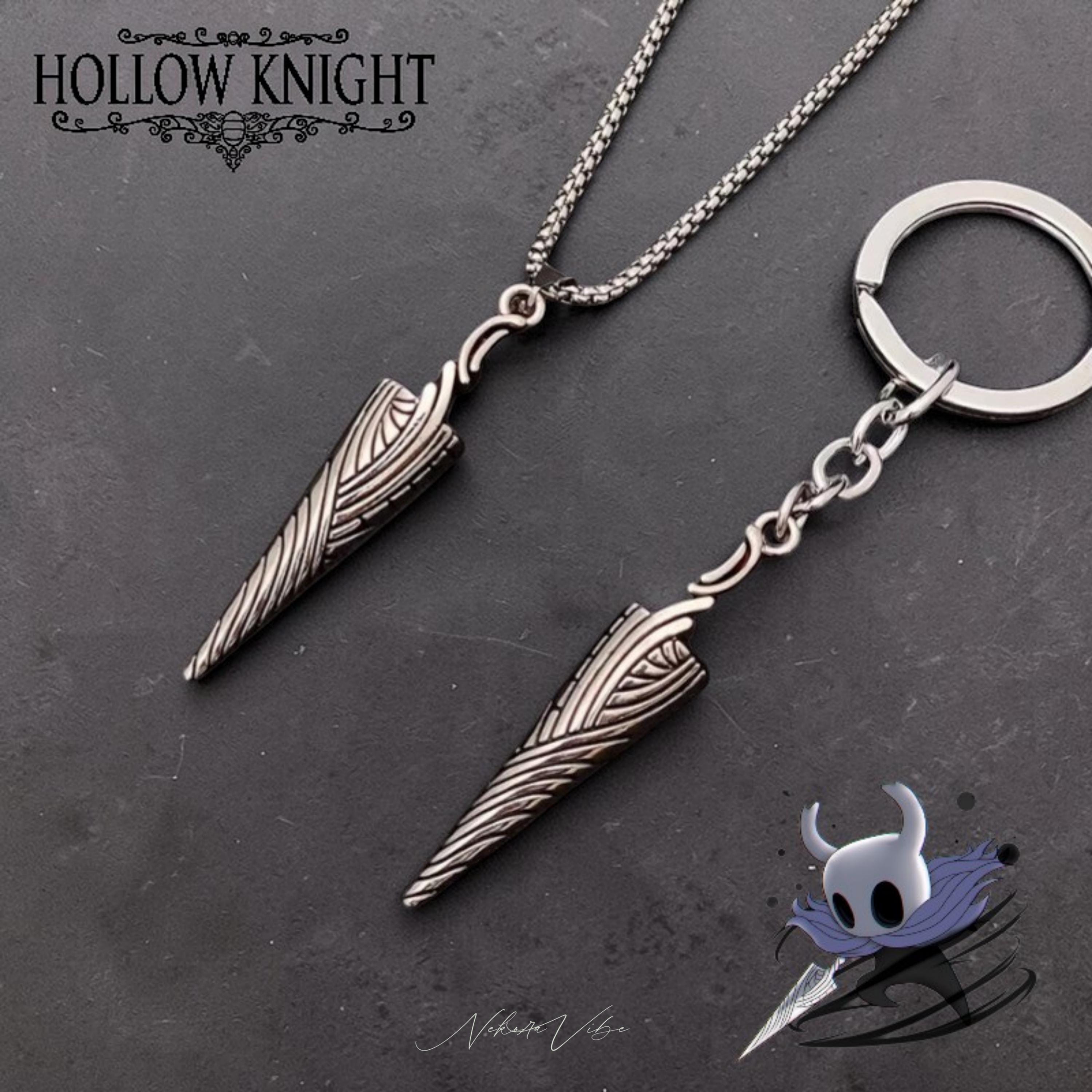 HollowKnights Porte-clés Collier 2 Pièces, Élégant Pendentif Chibi Figurine, HollowKnights Cosplay Accessoires Bijoux (Multicolor-A