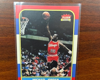 Michael Jordan 1986 Rookie Fleer #57 Novelty Basketball Card. Chicago Bulls.