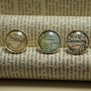 Map cufflinks custom vintage maps. Select two locations. Anywhere in the world. Wedding cufflinks. Groom. best man. groomsmen. personalised image 4