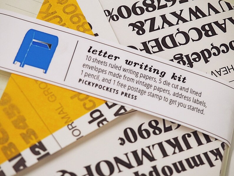 Letter writing set made with vintage papers